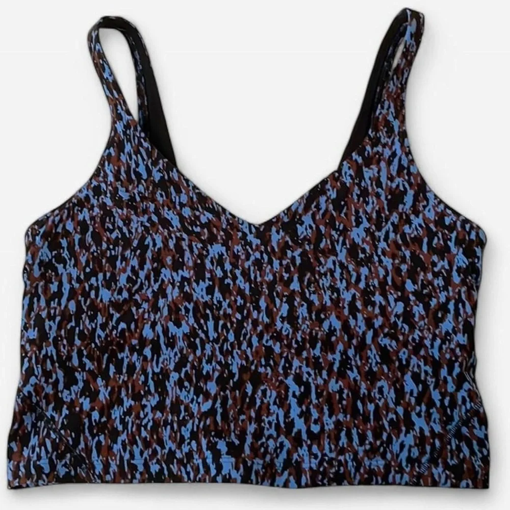 Lululemon Align Womens Tank Top Size 6 Blue Leopard Yoga Workout Pilates - Picture 1 of 3